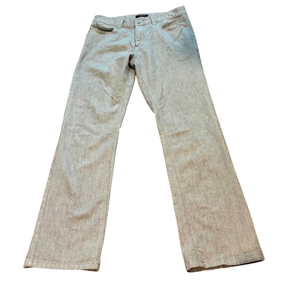 ALFANI HI-RISE CASUAL TRADITIONAL LEG JEANS, MENS, 32/32, LIGHT GREY